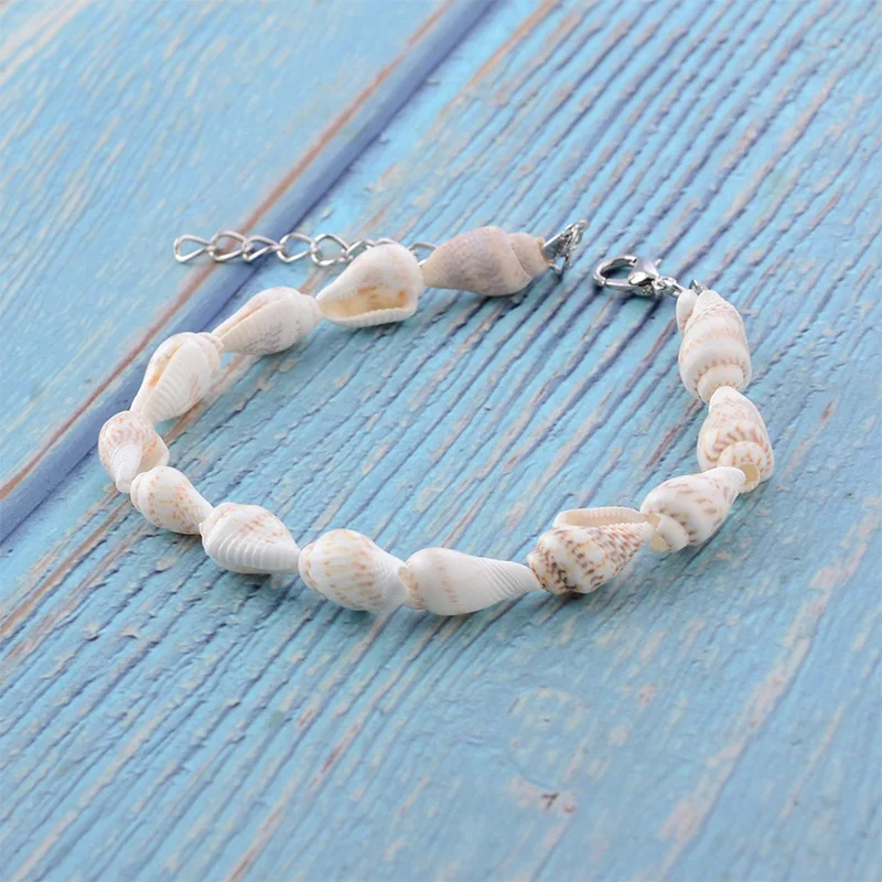 Распродажа 2 шт. женские браслеты на ногу из натуральных морских ракушек модный
