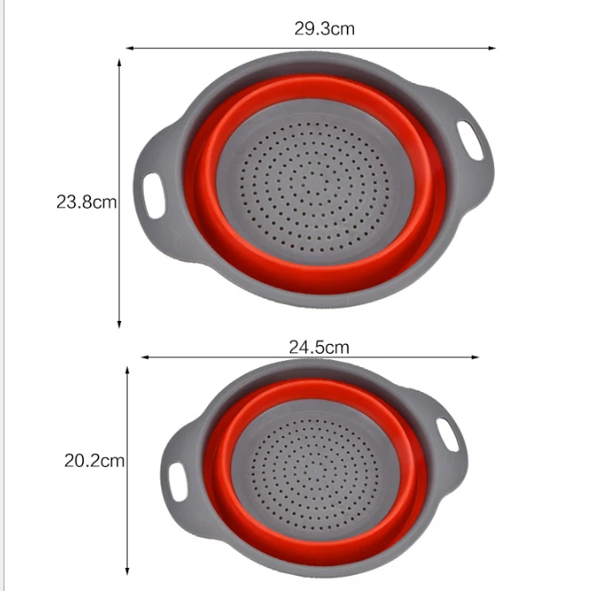 2 шт./компл. складной силиконовый дуршлаг Кухня Силиконовый Фильтр Дуршлаг для