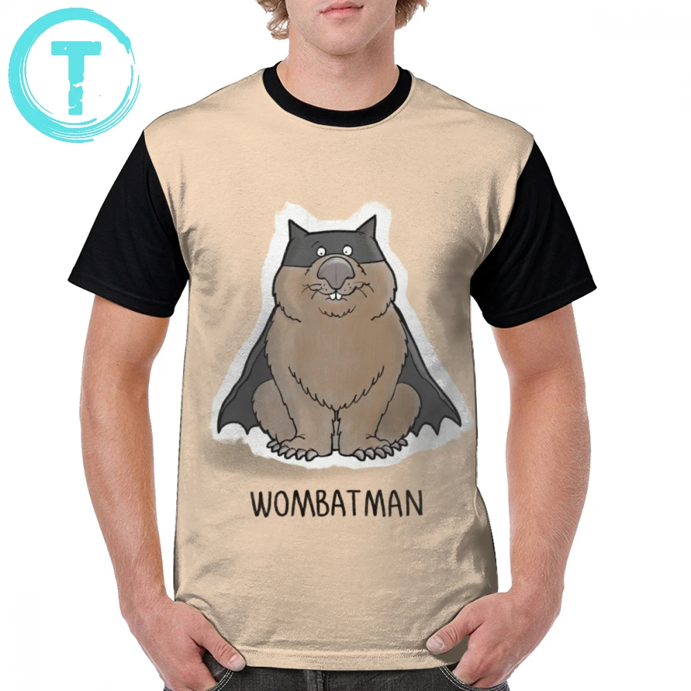 

Футболка Wombat, женская футболка с рисунком Бэтмена, футболка из 100 полиэстера с короткими рукавами, графическая футболка 6xl, мужская пляжная забавная футболка с рисунком