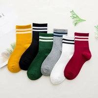 fashion women cotton striped socks soft cute solid short sport casual hosiery female cool skateboard cotton socks