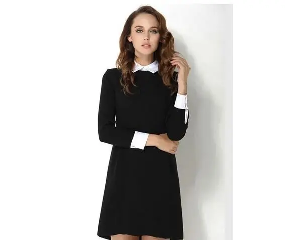 Ретро Классический Пилигрим Addams стрейч британский черный/белый Аддамс ретро