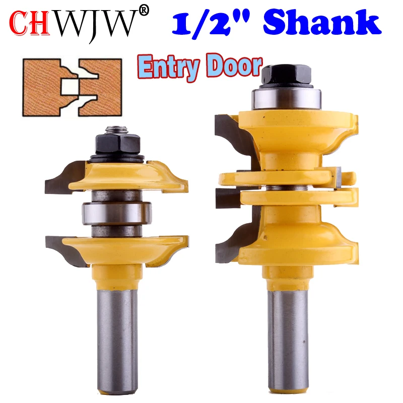 

2 pc 1/2" Shank Entry & Interior Door Ogee Matched R&S Router Bit Set - CHWJW