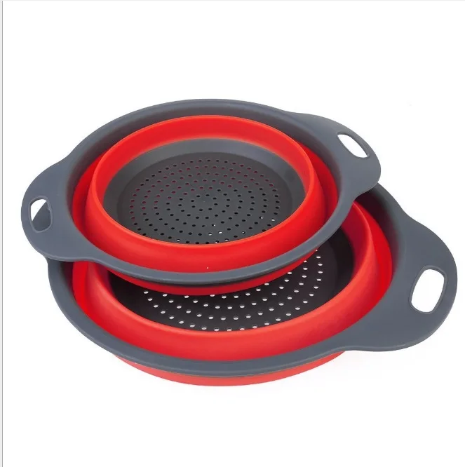 2 шт./компл. складной силиконовый дуршлаг Кухня Силиконовый Фильтр Дуршлаг для