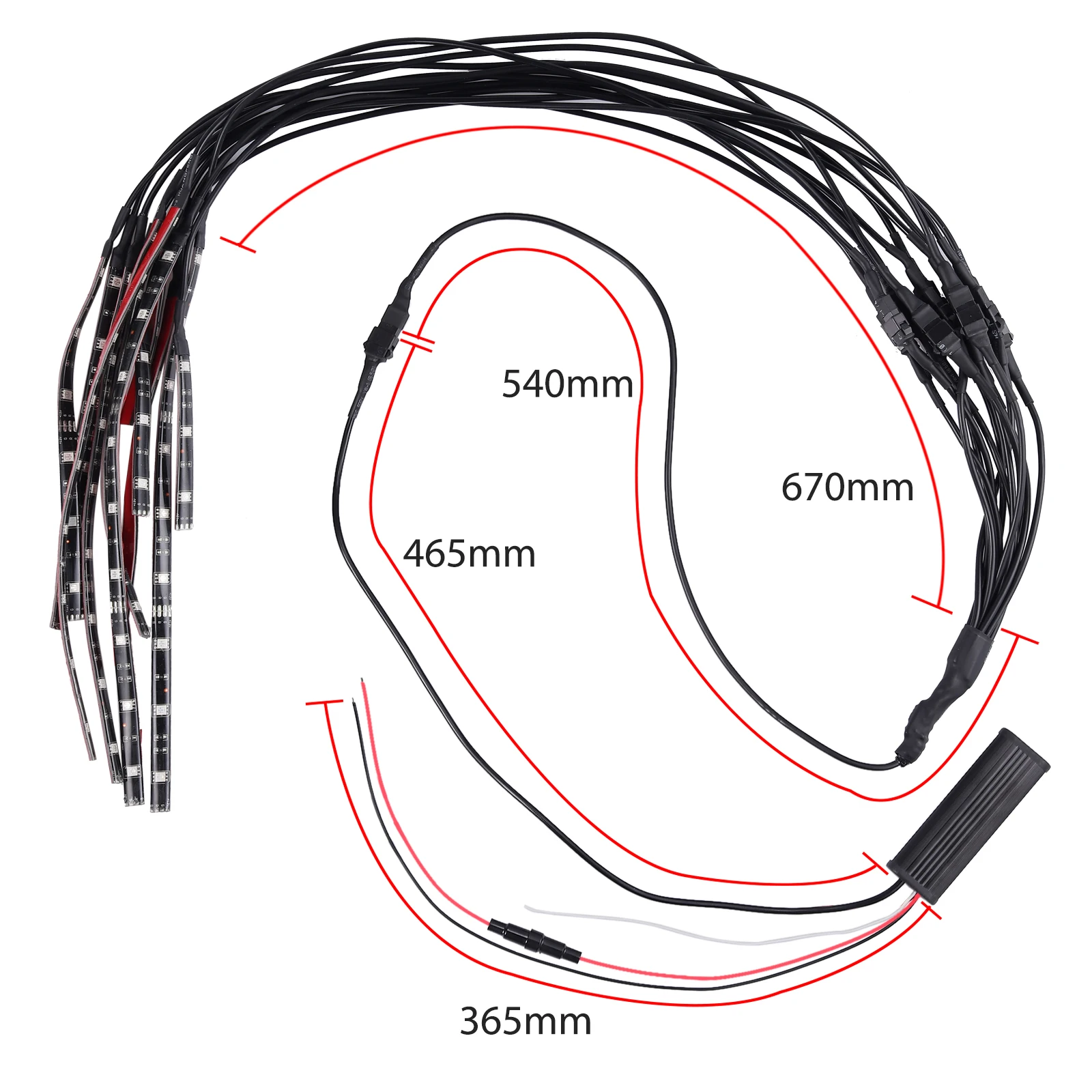 Juzech 12 шт мотоцикл многоцветный/15 видов цветов RGB 72LED Неоновая Гибкая световая