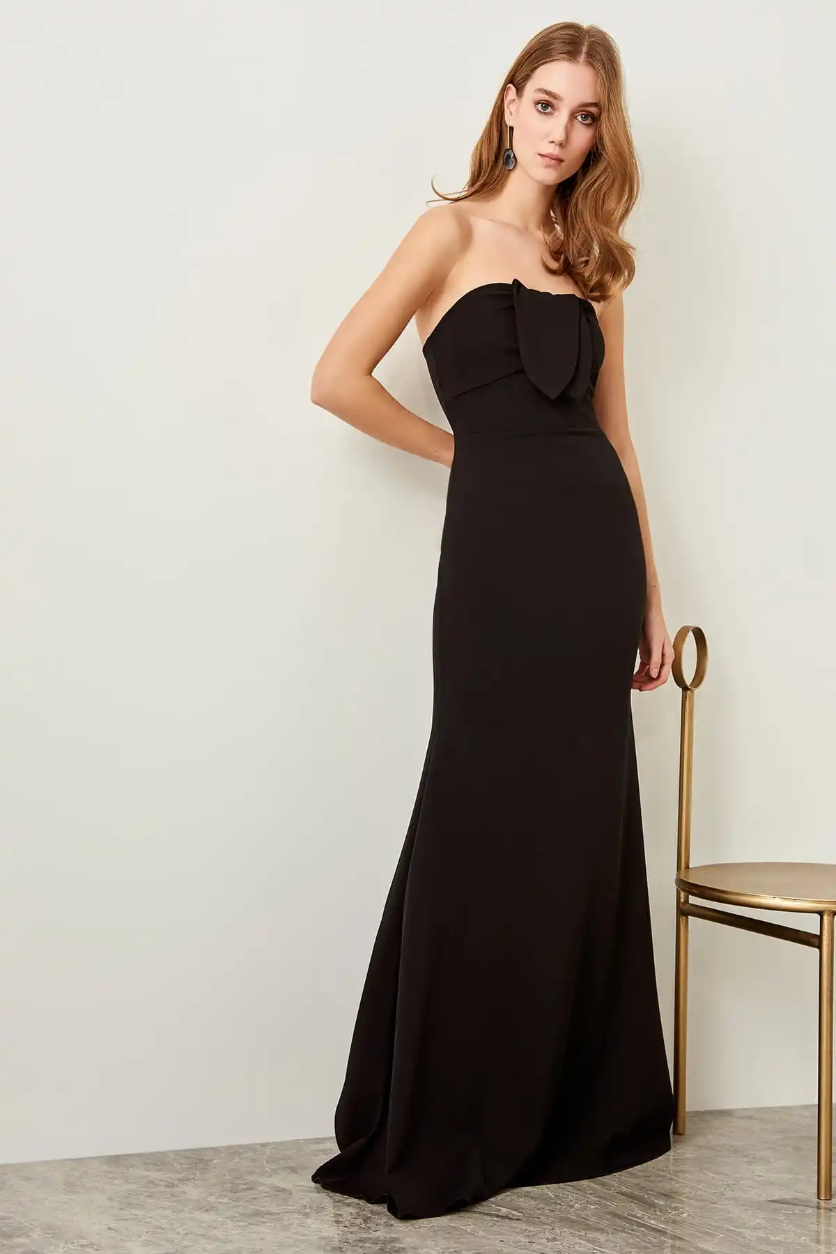 Trendyol подробное TPRSS18BK0091 черное кружевное вечернее платье | Свадьбы и
