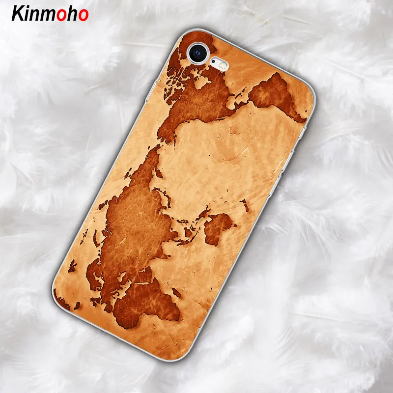 Розовый чехол с картой мира для iPhone X XR XS MAX мягкий телефона из ТПУ синей