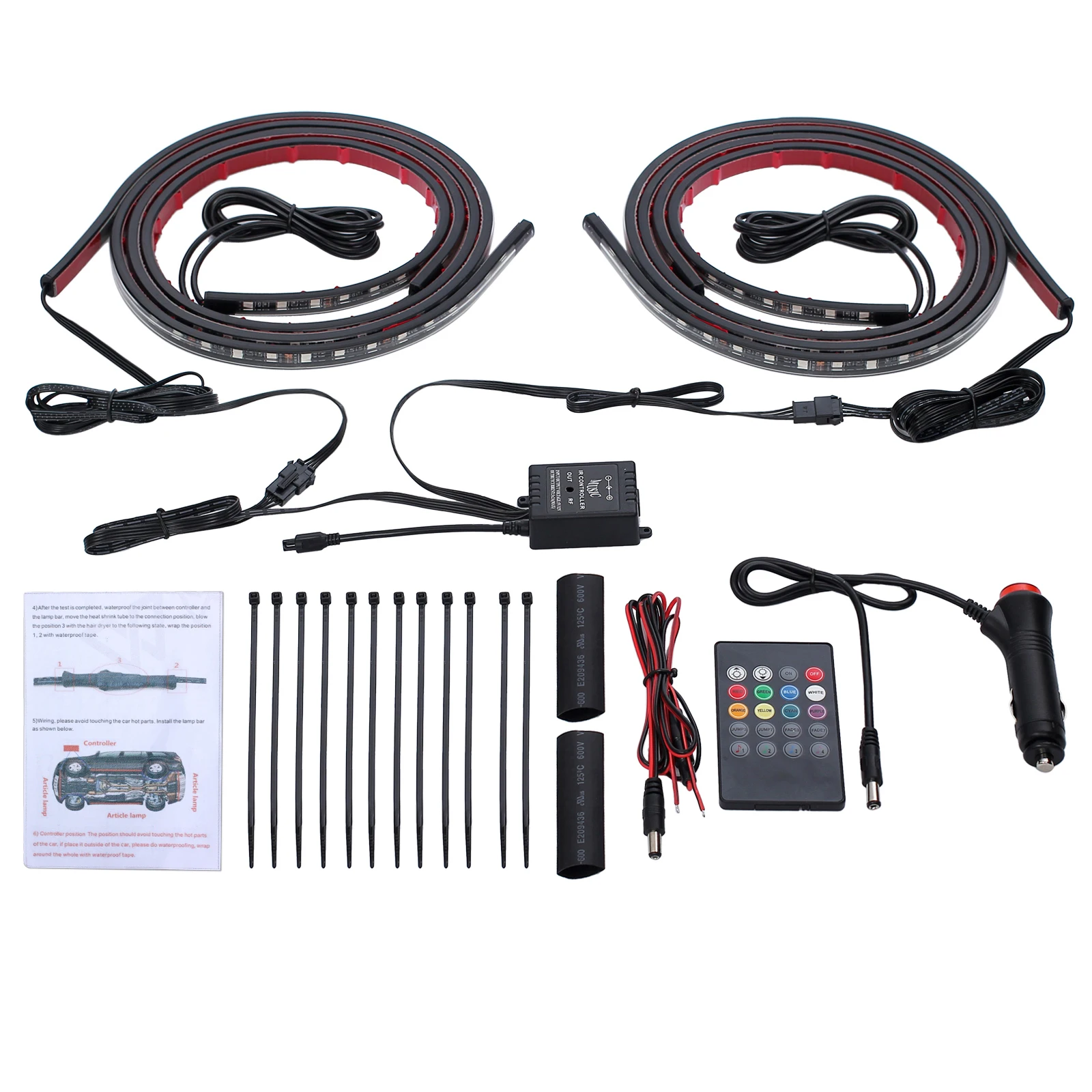 Justech 4 шт 90 см * 120 Автомобильная атмосферная лампа музыка Управление Светодиодные