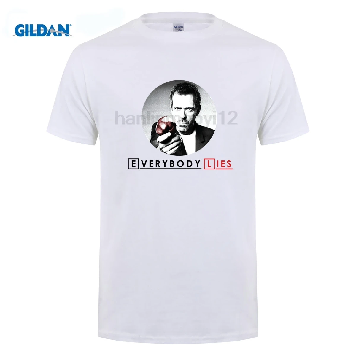 GILDAN Dr House Everybody Lies Tee Shirts Teenage Cotton Short Sleeve T-Shirt Great Men's Cool T Shirt O Neck | Мужская одежда