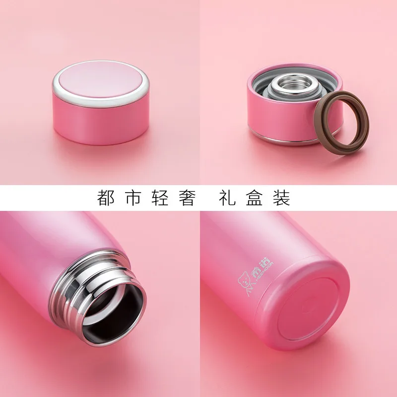 

380ML Portable Thermos cup Korea Fresh Art Insulation Cup Fashion Simple Stainless Steel Large Capacity Office car Tea Cup