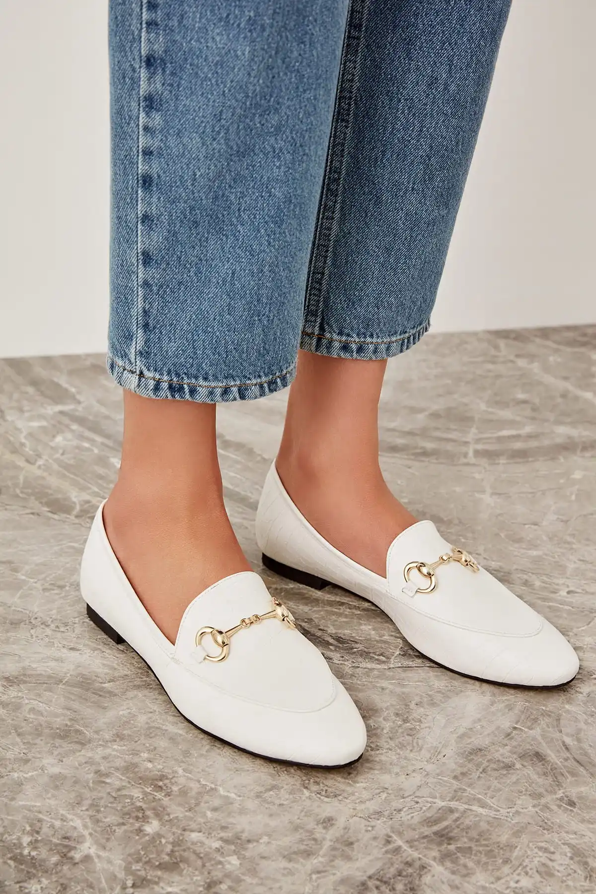 Trendyol/Женская обувь Kroko White Loaf TAKSS19CS0027|Обувь без каблука| |