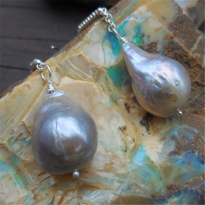 14-16mm White Baroque Pearl Earrings Silver Hook AAA Irregular Personality Diy Delicate Fashion Temperament Accessories Jewelry | Украшения