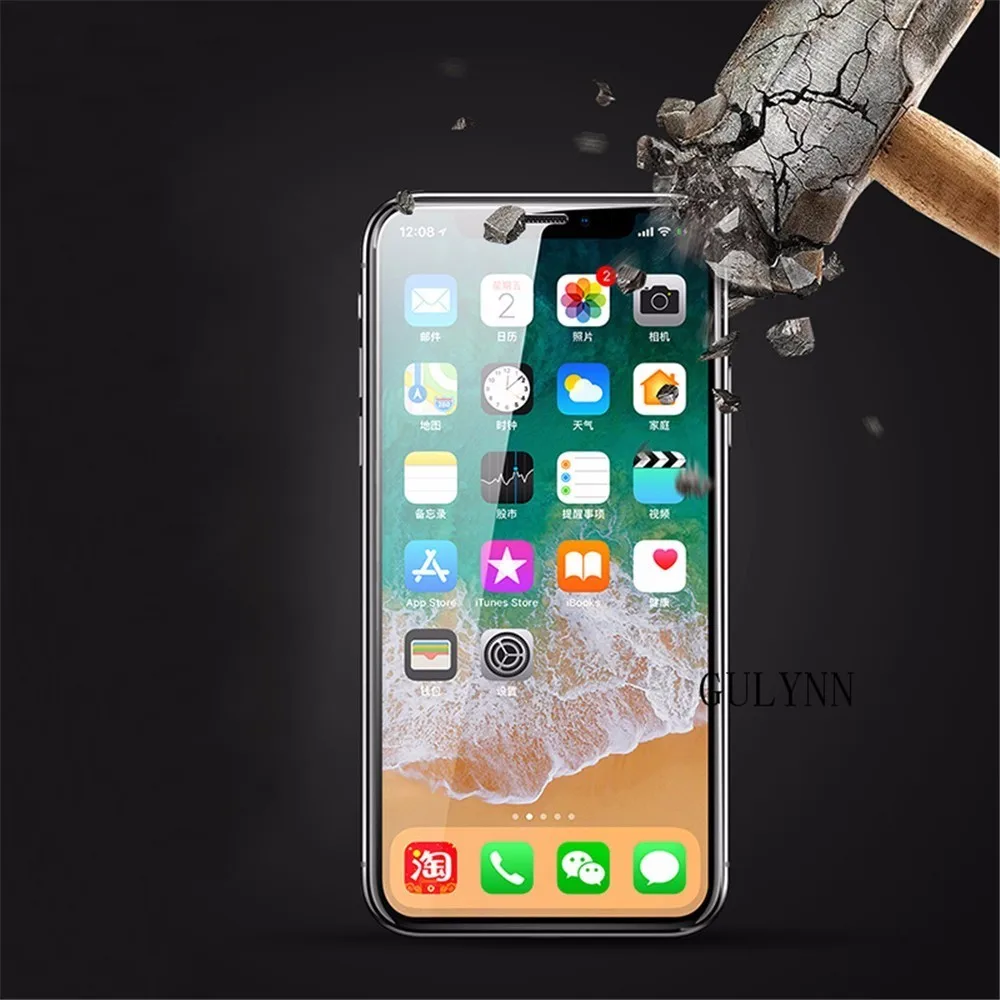 10D Curved Edge Protective Glass on the For iPhone 6s Plus X Xs Max XR Tempered Screen Protector 7 8 | Мобильные телефоны и