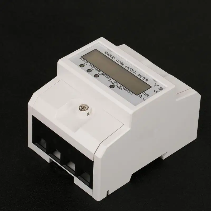 Быстро раскупаемый 1 шт. кВтч метр 3x220V цифровой 3 фазы 4 провода 4P din рейка кВт ч