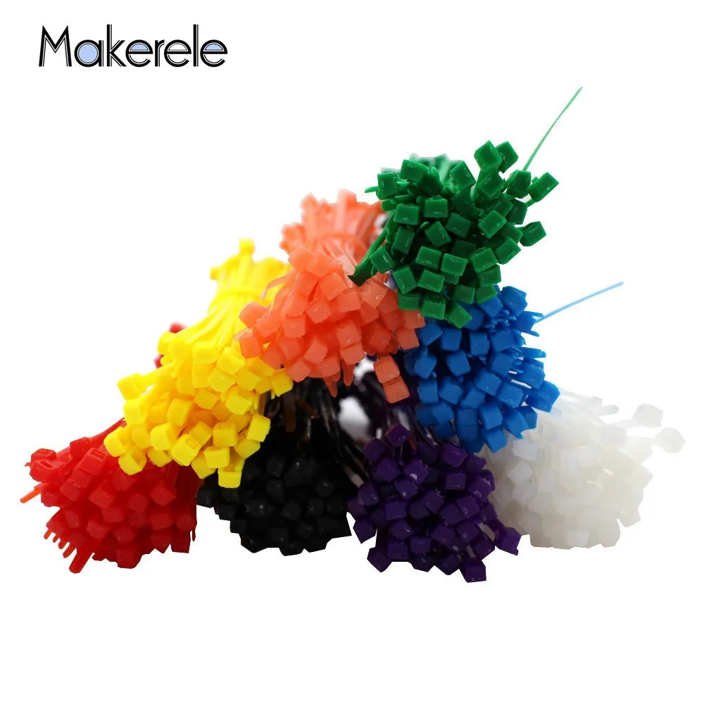 

3*100mm Zip Ties Colorful Factory Standard Self-locking Plastic 8 Colors Nylon 66 Fasten Wire Wrap Strap CE UL ROHS 100pcs/bag
