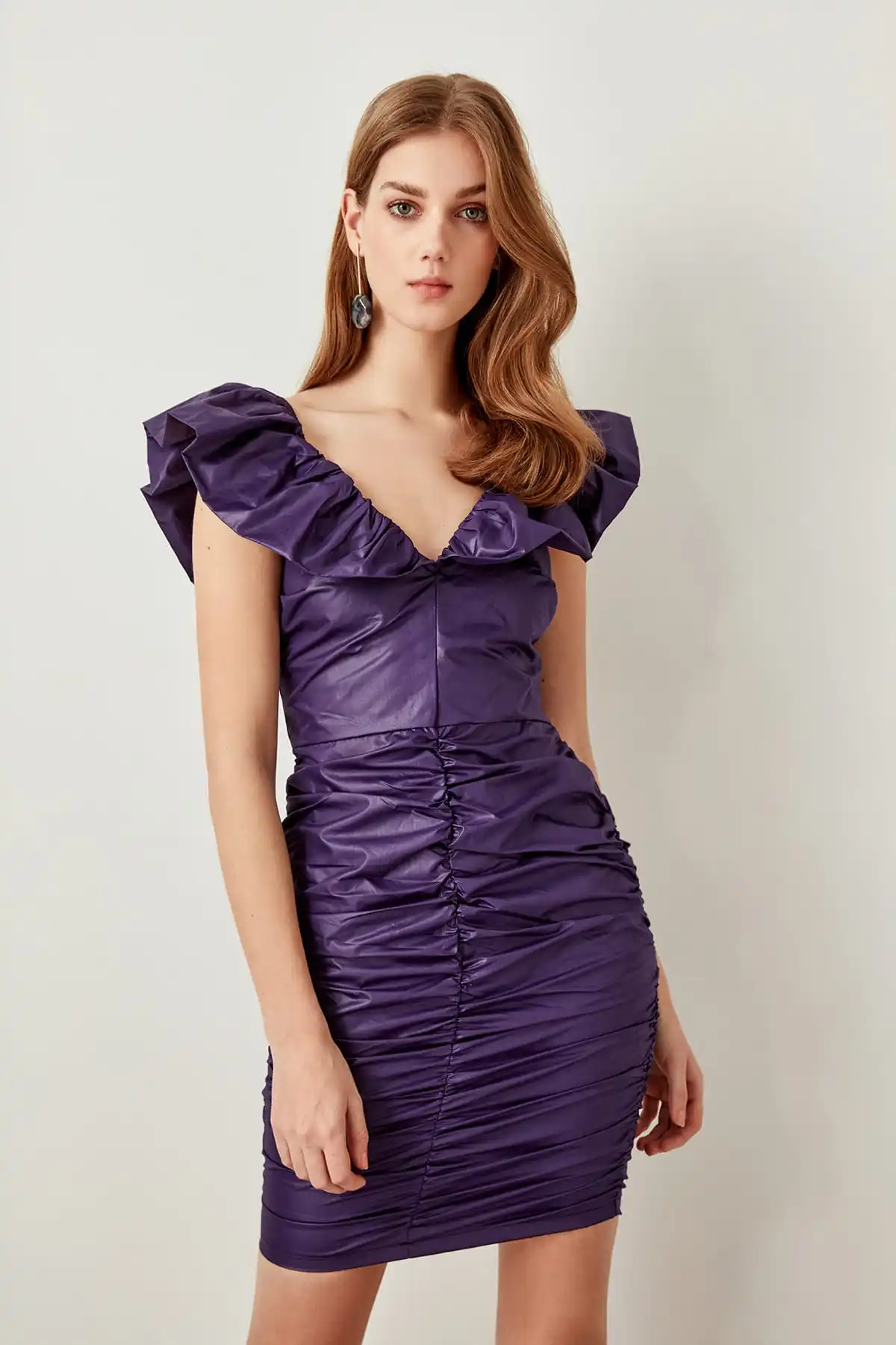 Trendyol Purple Drape Detail Dress TPRSS19VH0006 | Свадьбы и торжества