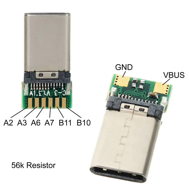 

CYSM CY DIY 24pin USB 3.1 Type C USB-C Male Plug Connector SMT type with PC Board