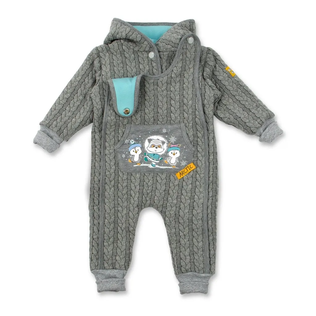 Комбинезон &quotКосы&quot утепленный серый меланж |