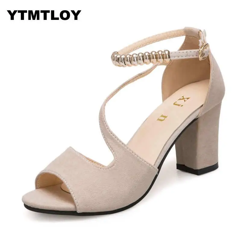 25 Styles Summer Women Sandals Open Toe Women's Sandles Thick Heel Pumps Shoes Korean Style Gladiator High Peep Zapatos 2019