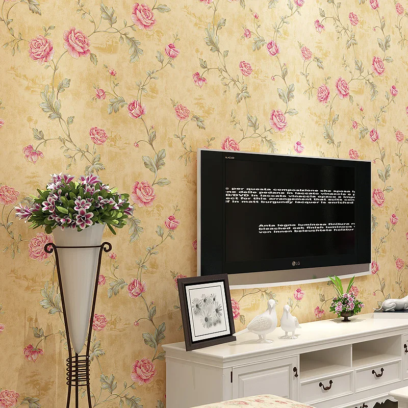 

Vintage American Country 3d Three-dimensional Garden Small Flower Non-woven Wallpaper Warm Bedroom Living Room Wall Wallpaper