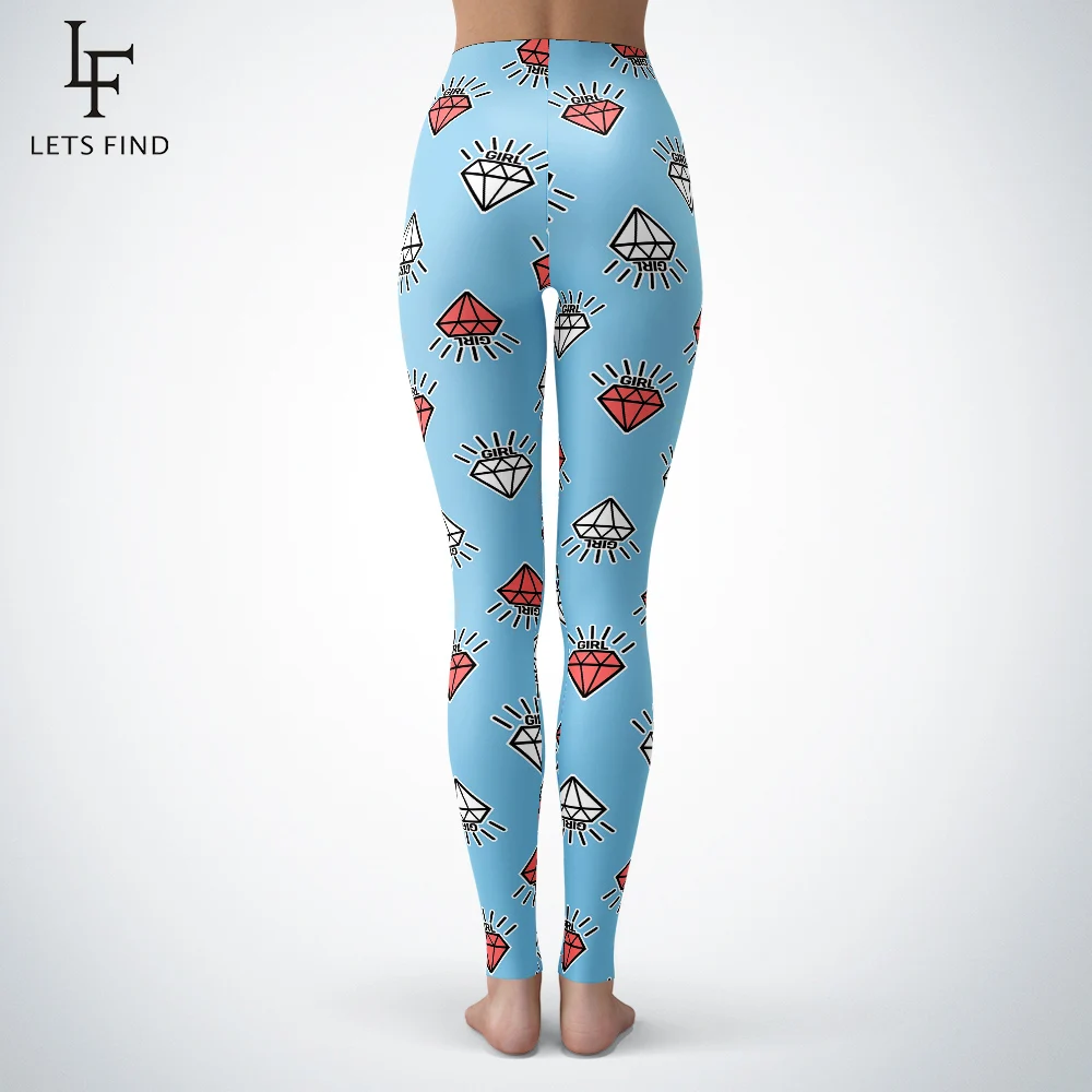 

2019 New Arrival Diamond Girl Legging Fashion Sexy Women Slim Polyester Ankle-Length Push Up Leggings