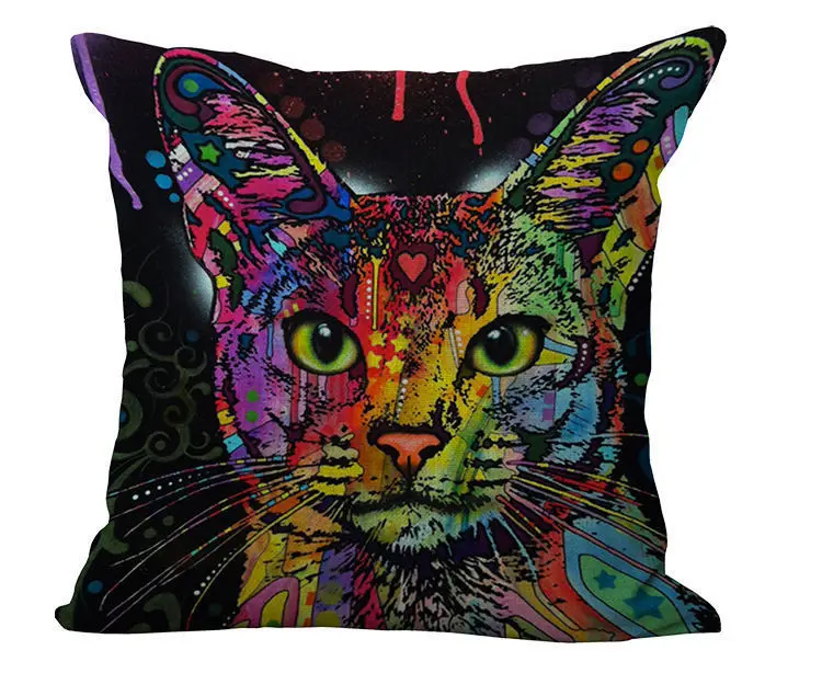 

18'' Cat Pillow Cotton Case Cushion Office Cover Throw Animal Home Gift