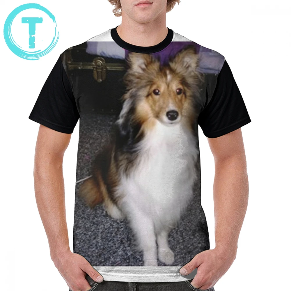 Футболка Sheltie футболка с рисунком шэтланда овчины собаки сидя второй коротким