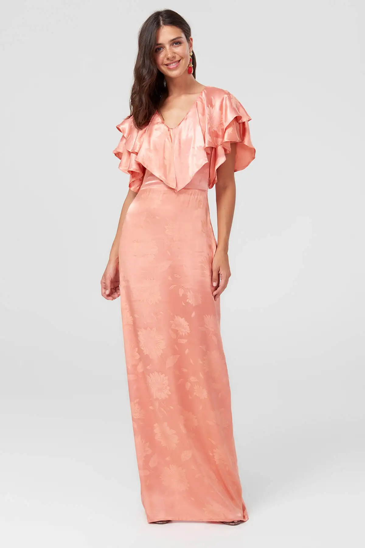 Trendyol Advanced Arm вечернее платье с рисунком порошок TPRSS18FZ0230 | Свадьбы и торжества
