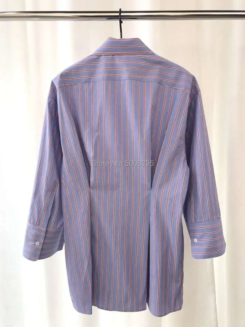 Женская хлопковая рубашка с пуговицами спереди присборенной талией и отложным