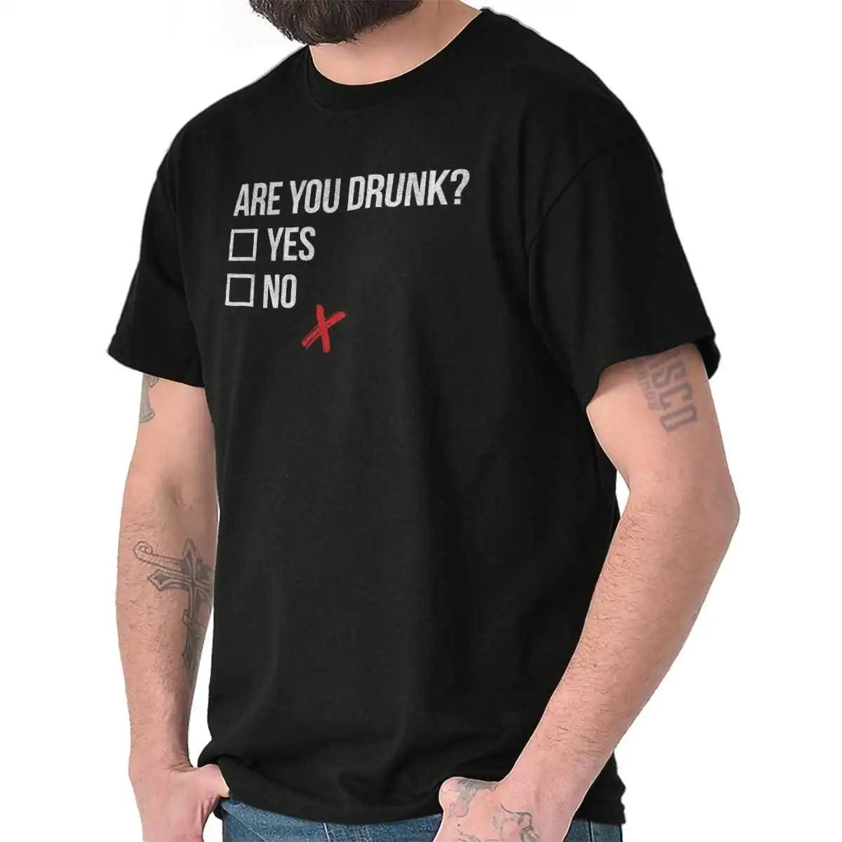 Are You Drunk забавная шутка с пивом виски колледж Классическая футболка Летняя