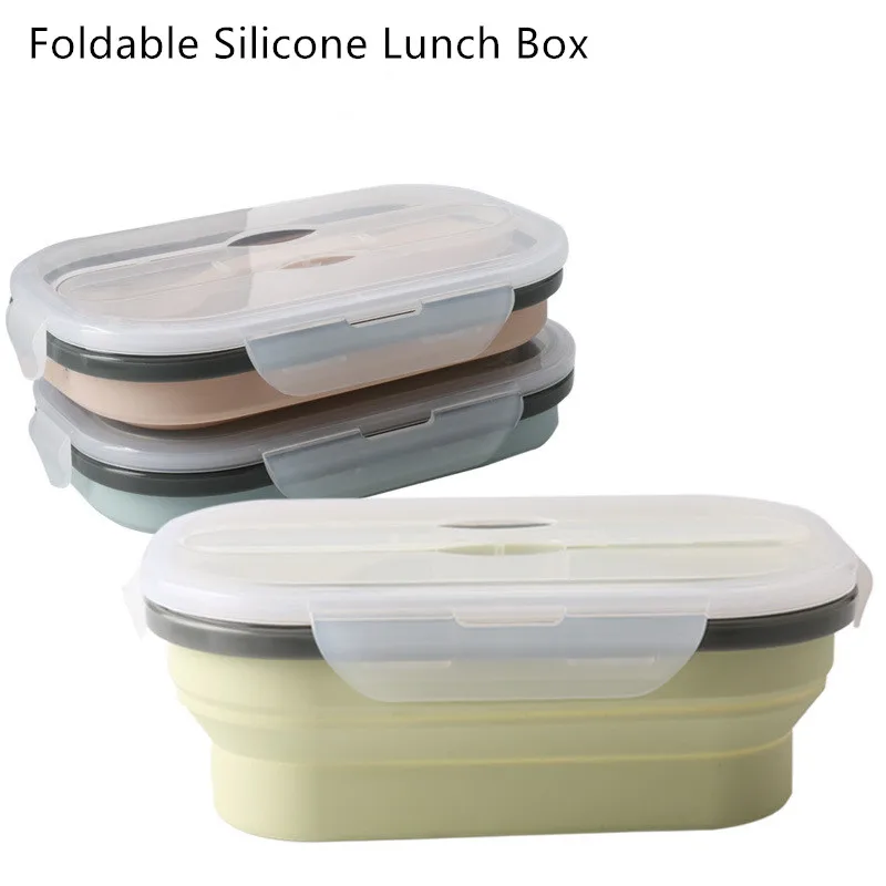 Aprince Kitchen Utensils Sealed Lunch Box Telescopic Square Microwave Oven Single Layer Picnic Silicone | Дом и сад