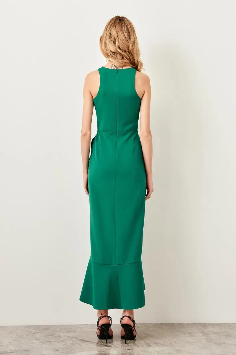 Trendyol зеленое платье с маховиком TPRSS19BK0029|Женские платья| |