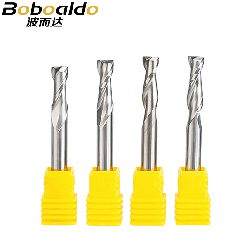 

Boboaldo 1pc 6mm 2 Flutes Spiral with blade CEL 12-72mm Milling Cutter CNC End Mill router bit for wood carbide router tool