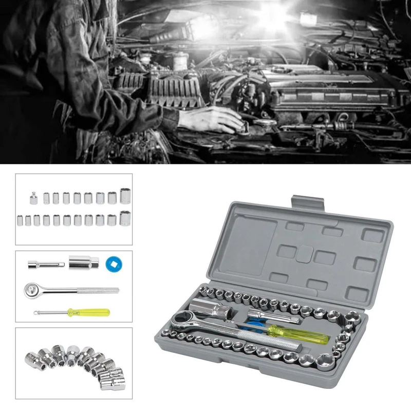 

40 Pieces / Set Of Wrench Sleeve Tool Motorcycle Repair Car Sleeve Combination Car Screw Removal Installation Tool