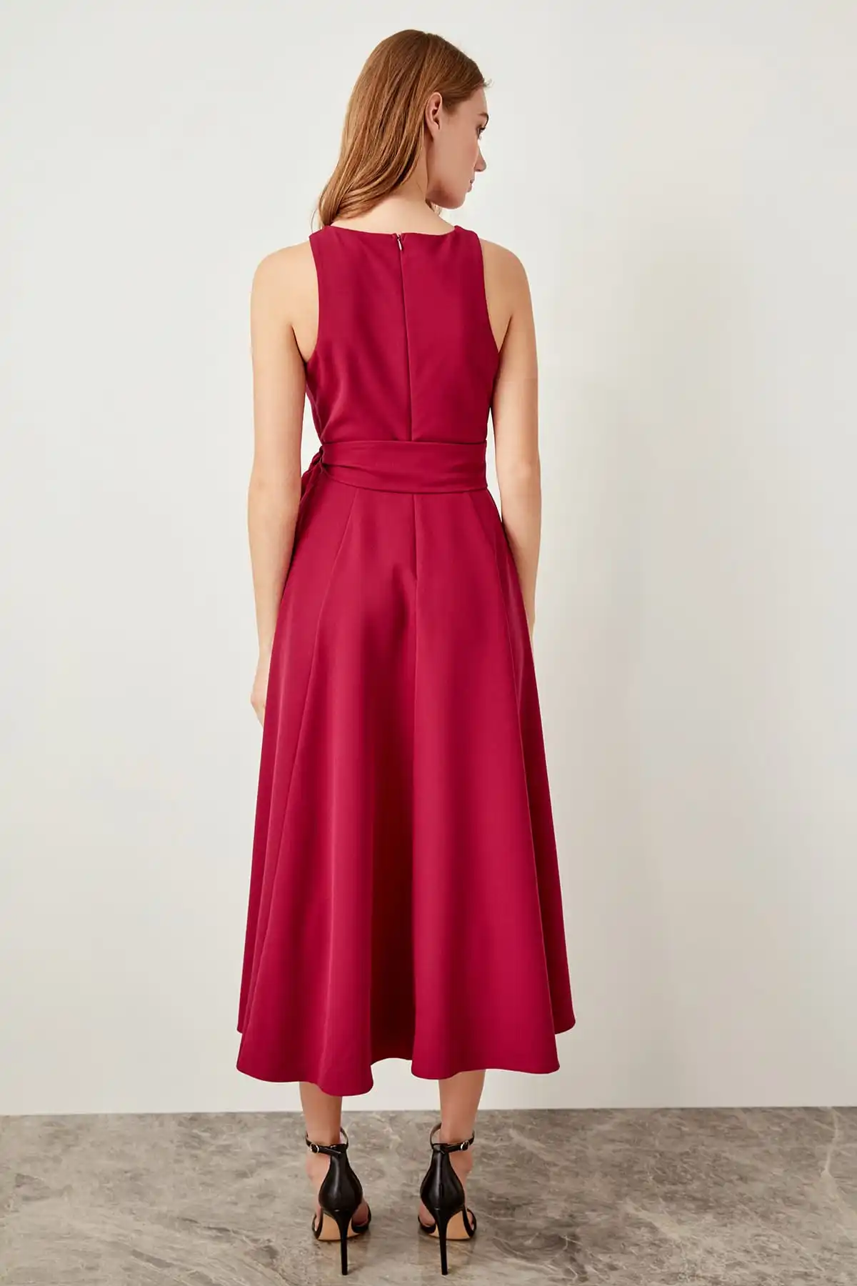 

Trendyol Arched Bordeaux Dress TPRSS19FZ0068