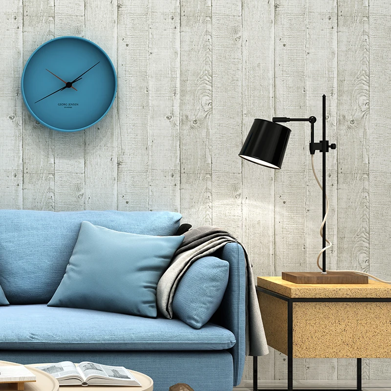 

Wood Style Grey Nordic Board Wallpaper Retro Nostalgia Cafe Restaurant, Hotel, Clothing Shop Wallpapers Chinese Salon Wallpaper