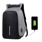 Рюкзак для ноутбука 15 дюймов с USB-подзарядкой и защитой от кражи для мужчин и женщин, многофункциональный дорожный ранец, школьные ранцы