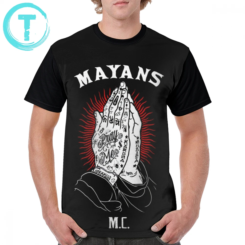 Футболка Mayans Mc, футболка Mayan Mc, 4xl, Пляжная графическая футболка, потрясающая графическая футболка из 100 полиэстера, Мужская футболка с коротким рукавом