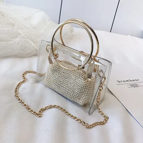 Летняя прозрачная гелевая сумка Tote мешки кроссбоди Для женщин 2019 Роскошные Сумки