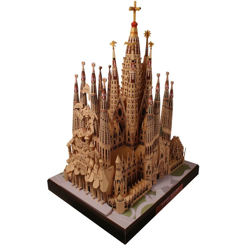 Sagrada Familia Испания забавная 3d Бумага Diy Миниатюрная модель набор детские