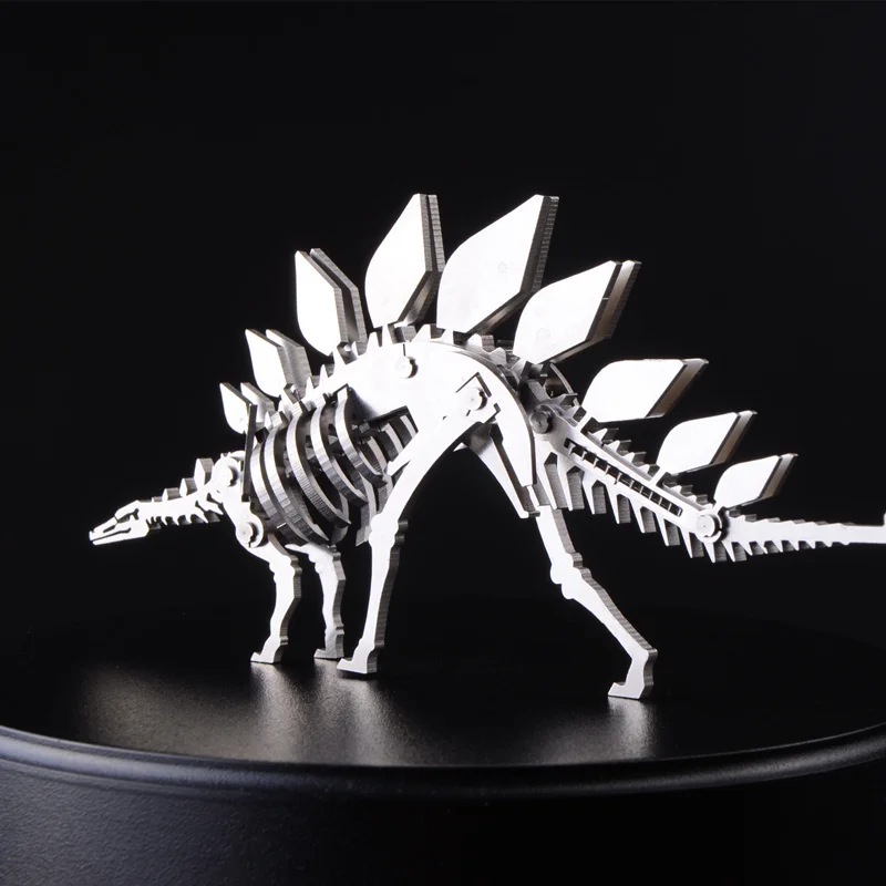Stegosaurus 3D стальные металлические шарнирные мобильность Миниатюрные модели наборы