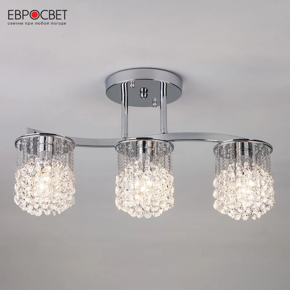 Хрустальная люстра Евросвет 3222/3 хром Strotskis | Лампы и освещение