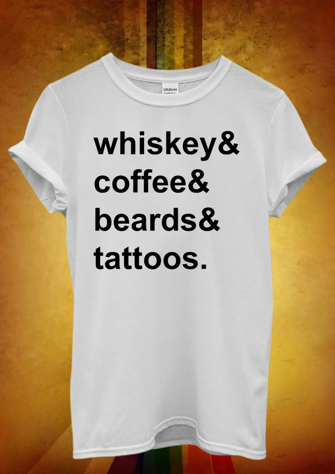 Виски кофе бороды татуировки Смешные мужчины женщины унисекс футболка жилет 763