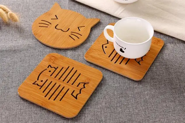 Коврик Aprince Противоскользящие коврики для чаши Ажурные деревянные подставки