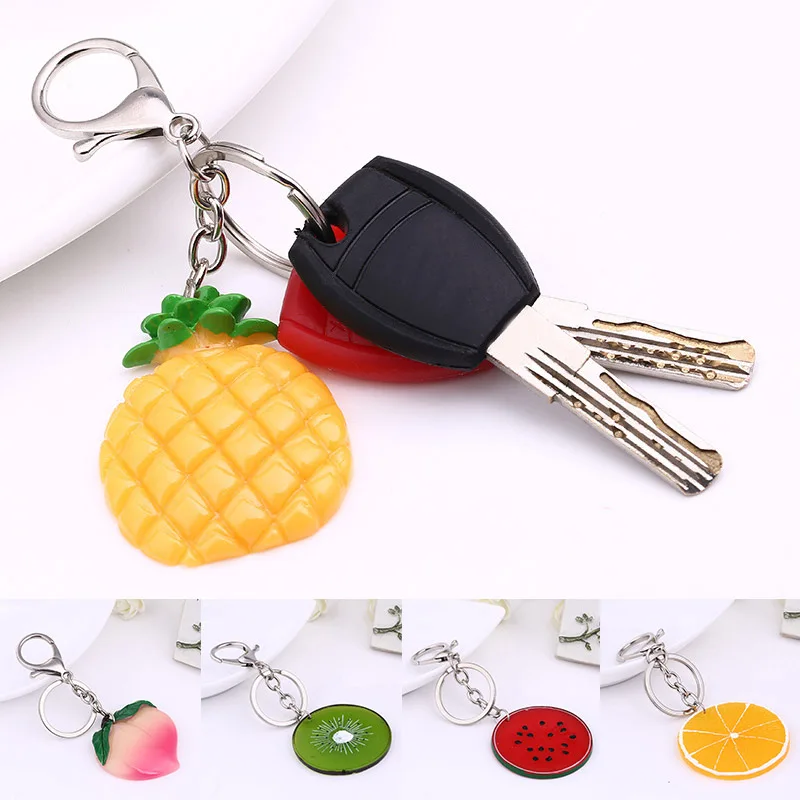 Распродажа корейский новый арбуз оранжевый резиновый брелок для ключей женщин с