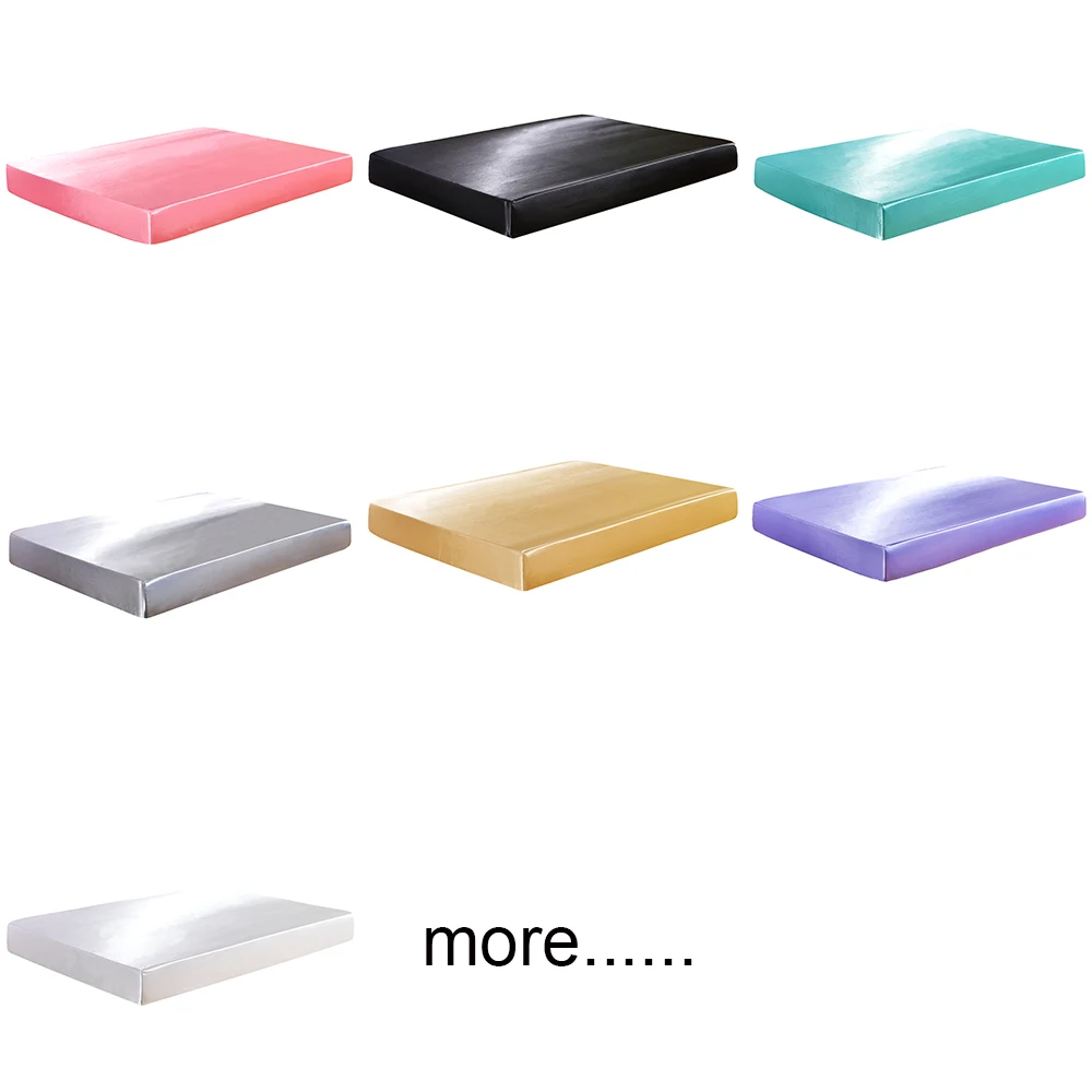 Атласная натяжная простыня из искусственного шелка эластичный однотонный чехол