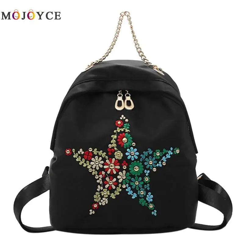 Вышивка Звезда Этническая для женщин нейлон непромокаемые рюкзаки девушка
