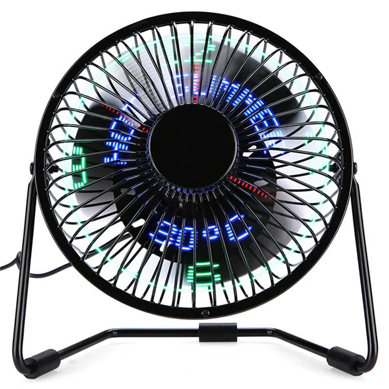 USB LED Clock Fan Portable Desktop With Real Time Display Personal Table Mini Cooling Durable Home Office Decoration | Освещение