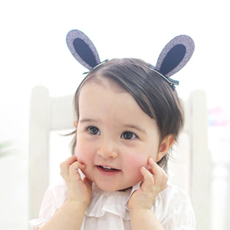 Модные 1 пара милые блестящие цветы детские заколки для волос с кошачьими ушками