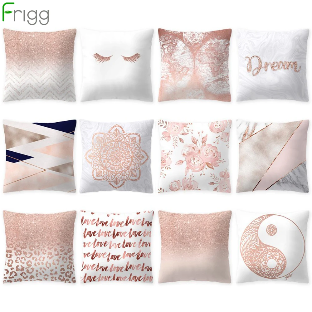 Frigg 45*45 см розовое золото подушка для дивана нордическая Геометрическая