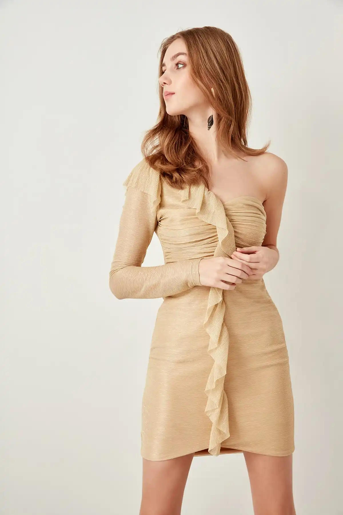 Вечернее платье Trendyol Mink Advanced Drape TPRSS19VH0005|Вечерние платья| |